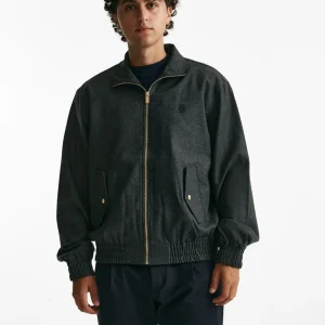 bomber in misto lana grigio